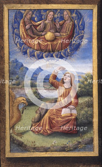 The Holy Trinity (from Lettres bâtardes), ca 1490-1510. Artist: Poyet, Jean (active 1483-1497)