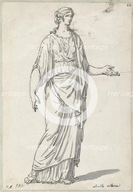 Classical Sculpture of a Woman with an Outstretched Arm, 1775/80. Creator: Jacques-Louis David.