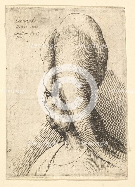 Bust of a deformed old woman with one tooth, facing left, 1665. Creator: Wenceslaus Hollar.