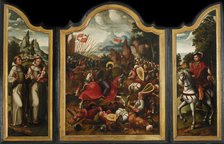 The Battle of Clavijo, ca 1525-1550. Creator: Benson, Ambrosius (1495-1550).