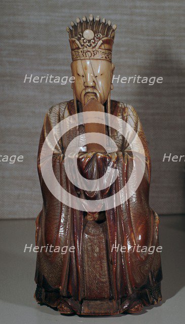 Ivory Chinese figurine of Tien Kuan. Artist: Unknown