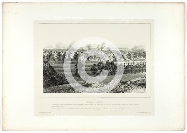 Light infantry ambush, from Souvenirs d’Italie: Expédition de Rome, 1858. Creator: Auguste Raffet.