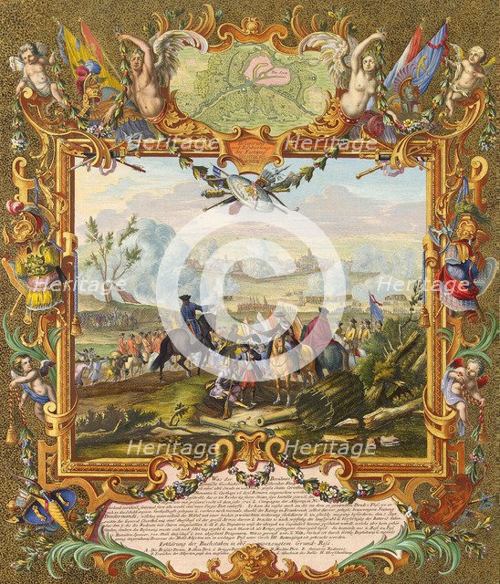 Capture of the Fortress of Audenarde by the Allied Troops in 1708, Early 18th cen.. Artist: Corvinus, Johann August (1683-1738)