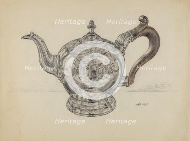 Silver Teapot, c. 1936. Creator: Fletcher Hanks.
