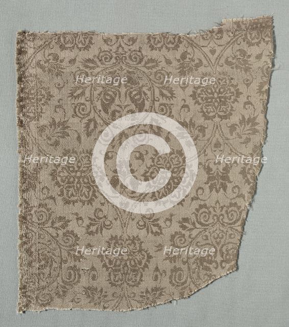 Silk Fragment, 1375-1399. Creator: Unknown.