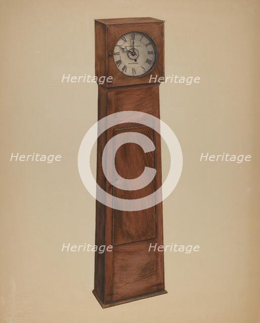Shaker Grandmother Clock, 1935/1942. Creator: Orville Cline.