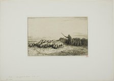 Herd of Pigs, 1850. Creator: Charles Emile Jacque.
