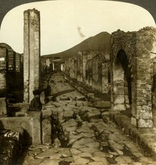 'The old wheel tracks, street of Stabia (N.W.), Pompeii, Italy', c1909. Creator: Unknown.