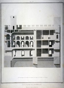 Section of the White Tower, Tower of London, from east to west, 1815. Artist: James Basire II
