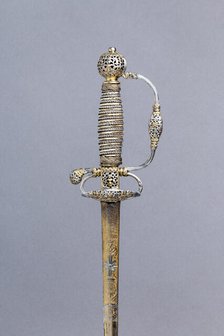 Smallsword, French, Paris; blade, German, hallmarked for 1694-95. Creator: Unknown.