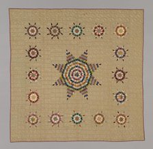 Bedcover (Lone Star Variation Quilt), Connecticut, c. 1845/50. Creator: Ruth Hart.