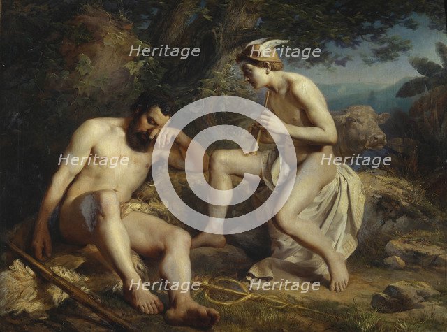 Mercury Lulling Argus to Sleep, 1864. Artist: Koshelev, Nikolai Andreyevich (1840-1918)