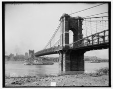 Suspension bridge, Cincinnati, Ohio, c1907. Creator: Unknown.