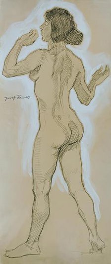 Back nude, head to the left, 1925. Creator: Josef Wawra.