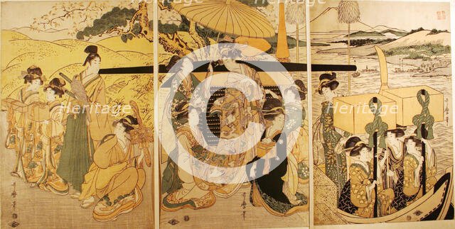 At the Ferry Boat Landing, Japan, c. 1804. Creator: Kitagawa Utamaro.