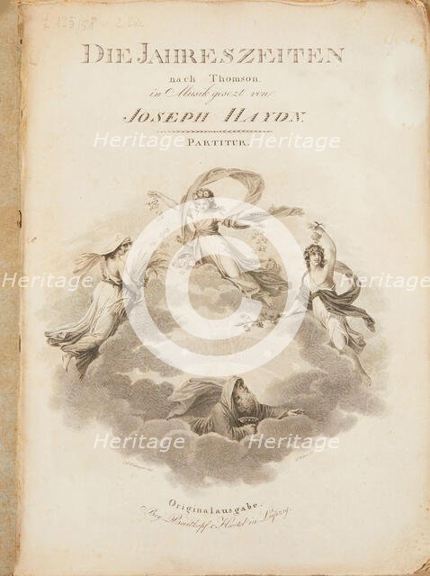Title page of the first edition of The Seasons (Die Jahreszeiten) by Joseph Haydn, 1801-1802. Creator: Böhms; Amadeus Wenzel (1769-1823).