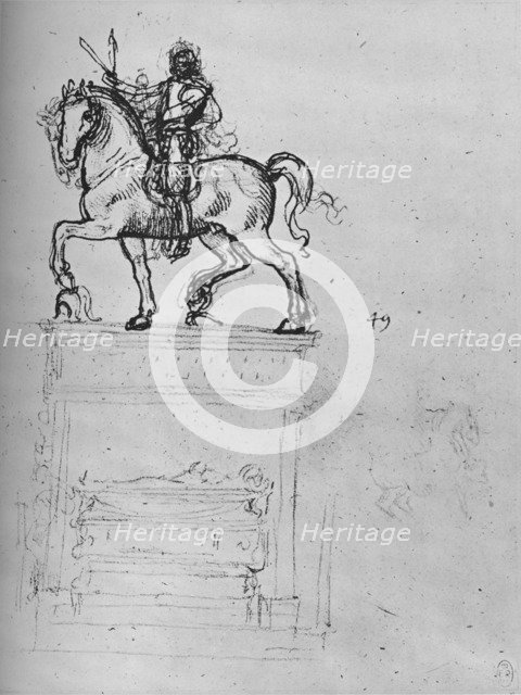 'Study for an Equestrian Monument', c1480 (1945). Artist: Leonardo da Vinci.