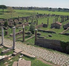 Main street of the Roman port of Ostia. Artist: Unknown