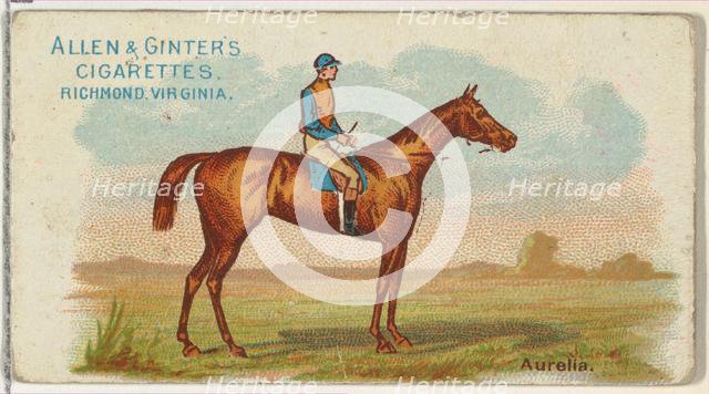 Aurelia, from The World's Racers series (N32) for Allen & Ginter Cigarettes, 1888. Creator: Allen & Ginter.
