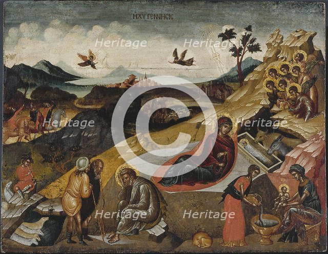 The Nativity of Christ, c. 1490. Creator: Greek icon.