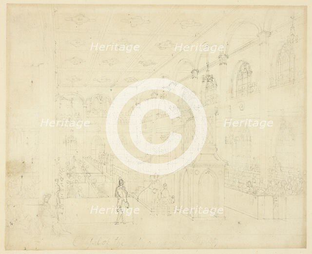 Study for Chapel of the Philanthropic Society, from Microcosm of London, c. 1809. Creator: Augustus Charles Pugin.