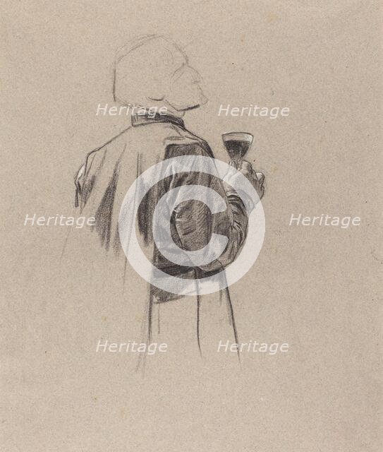 A Bearded Gentleman with a Glass of Wine, early 1860s. Creator: Charles Louis Lucien Muller.