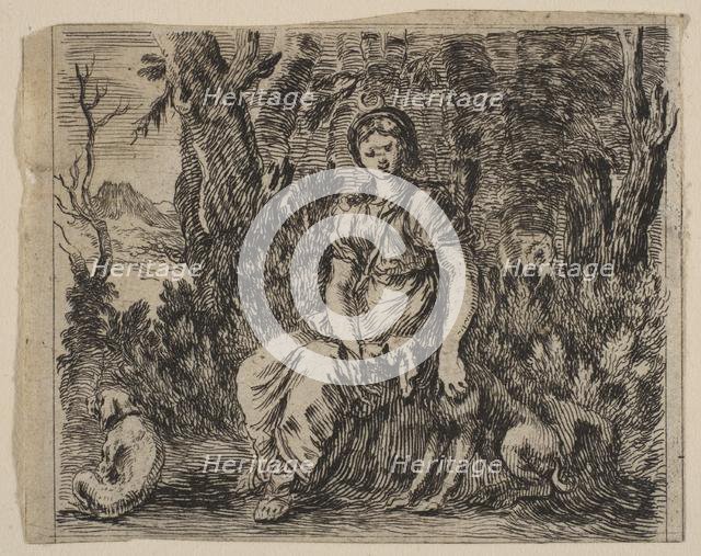 Diana, from 'Game of Mythology' (Jeu de la Mythologie), 1644. Creator: Stefano della Bella.