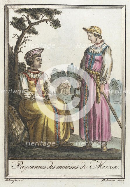 Costumes de Différents Pays, 'Paysannes des Environs de Moscow', c1797. Creators: Jacques Grasset de Saint-Sauveur, LF Labrousse.