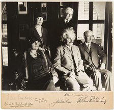 Albert and Elsa Einstein, John and Lora Baer and Arthur H. Fleming, Pasadena, 1 January 1931, 1931. Creator: Anonymous.