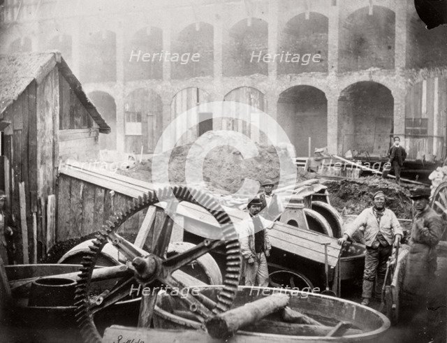 Construction of Holborn Viaduct, City of London, 1869. Artist: Henry Dixon