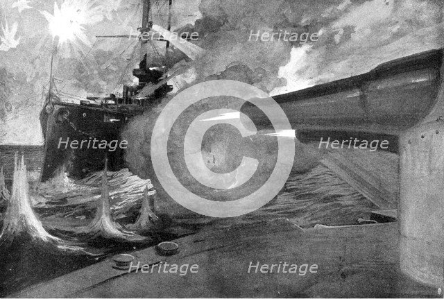 The guns of a Japanese battleship, Russo-Japanese War, 1904. Artist: Unknown