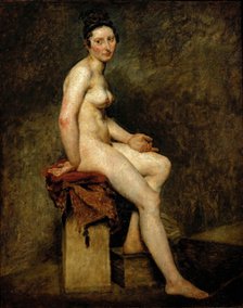 Mademoiselle Rose (Seated Nude). Artist: Delacroix, Eugène (1798-1863)