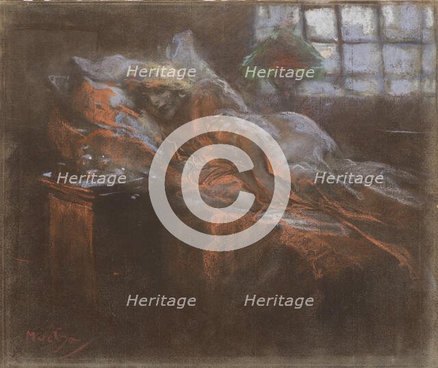 Dreaming. Creator: Mucha, Alfons Marie (1860-1939).