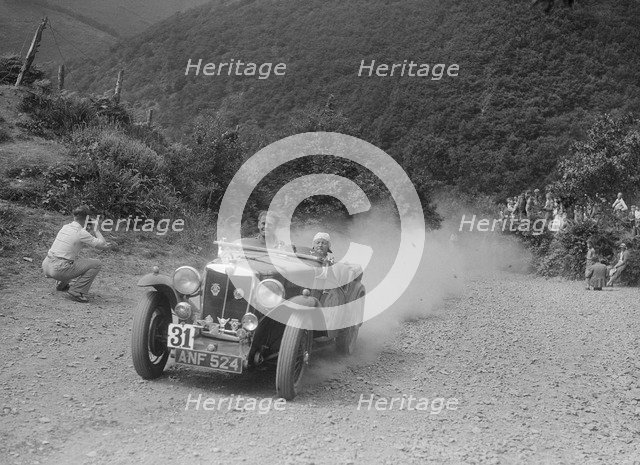 MG Magnette competing in the Barnstaple Trial, c1935. Artist: Bill Brunell.