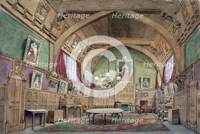 Interior view of the hall in Barnard's Inn, London, c1875. Artist: John Phillipps Emslie