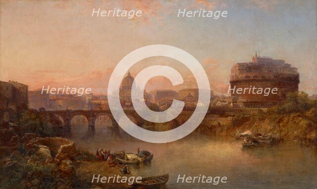 Sunset on the Tiber, Rome, about 1880. Creator: George Loring Brown.