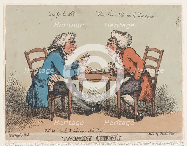 Two Penny Cribbage, October 1, 1810., October 1, 1810. Creator: Thomas Rowlandson.
