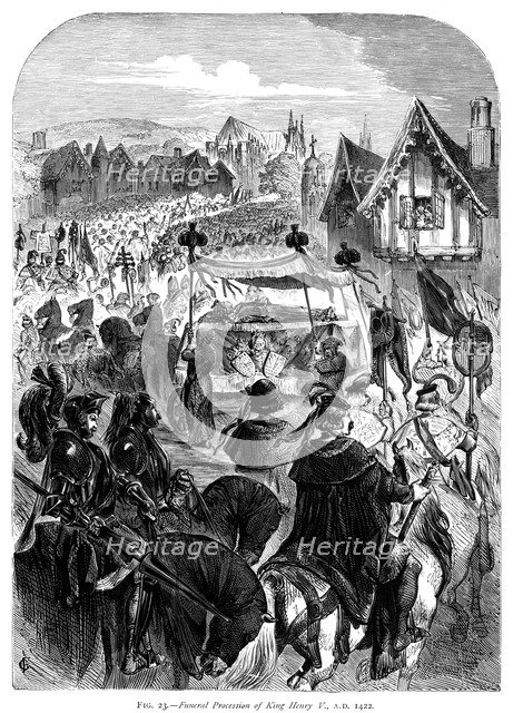 The funeral procession of King Henry V, 1422. Artist: Unknown