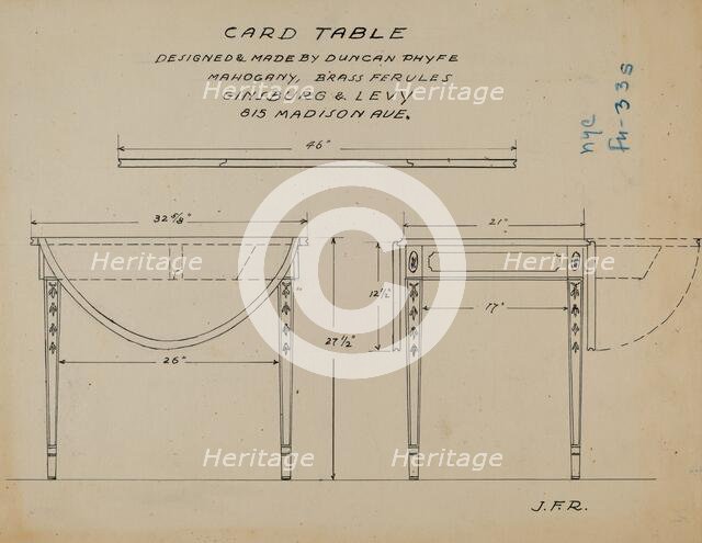 Pembroke Table, 1935/1942. Creator: J.F. Rust.