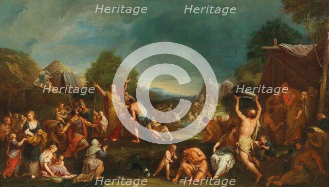 The Israelites gathering Manna. Creator: Lazzarini, Gregorio (1655-1730).