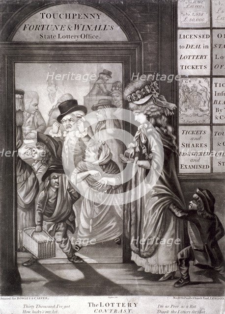 'The Lottery Contrast', 1760.  Artist: Anon