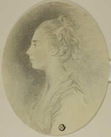 Young Woman in Profile with Ribbon in Her Hair, 18th century. Creator: Unknown.