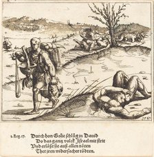 David Beheads Goliath, 1547. Creator: Augustin Hirschvogel.