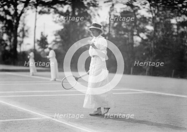 Miss Martha Wyeth - Playing in Tennis Tournament, 1913. Creator: Unknown.