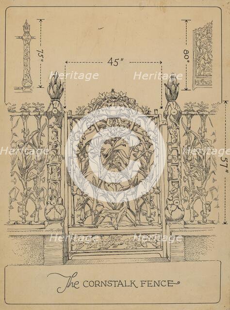 Cast Iron Gate and Fence, c. 1936. Creator: Thomas Byrne.
