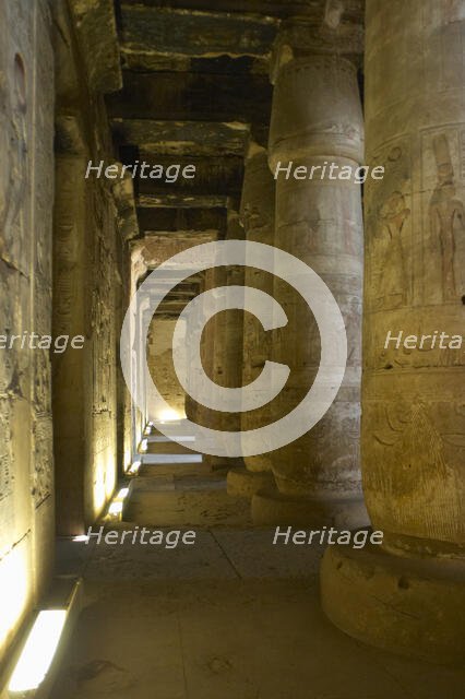 First hypostyle Hall, Temple of Seti I, Abydos, Egypt, New Kingdom, 19th Dynasty (2003). Creator: LTL.