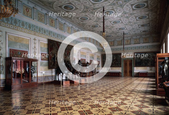 'The Knight Hall (Arsenal) of the Hermitage in Saint Petersburg', c19th century. Artist: Leo von Klenze