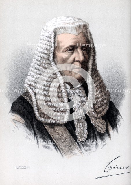 Hugh NcCalmont Cairns, 1st Earl Cairns, Lord Chancellor of Great Britain, c1890.Artist: Cassell, Petter & Galpin