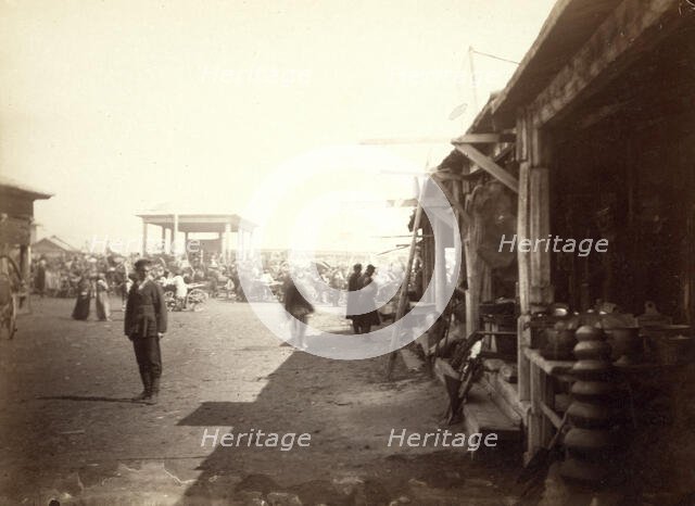 Bazar [ie, bazaar] or market place at Barnaoul [ie, Barnaul], between 1885 and 1886. Creator: Unknown.