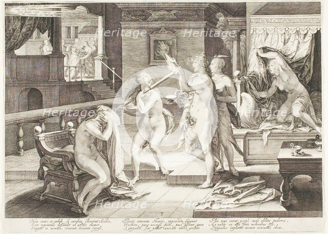 Plate Three, from Five Wise and Five Foolish Virgins, 1606. Creator: Jan Saenredam.